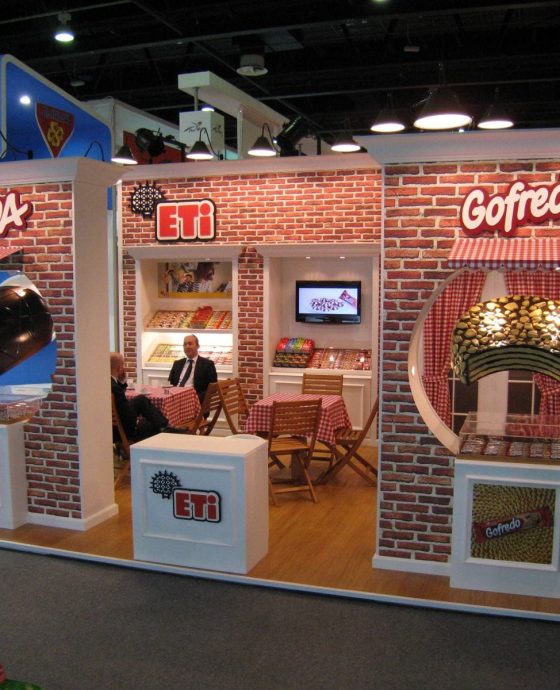 Eti Gulfood 2015 fuar standı projesi, dubai anahtar teslim fuar standı, dubai'de fuar stand firması
